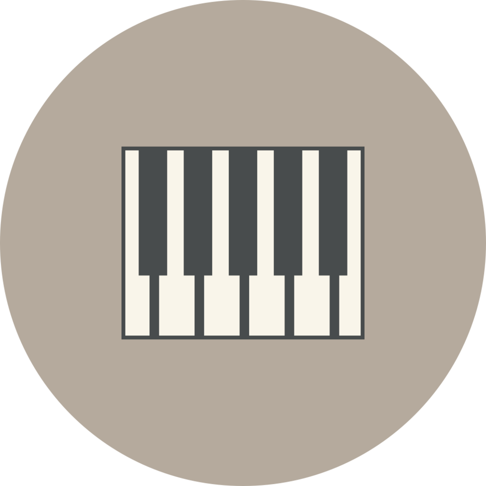 musik cirkel ikon piano vektor