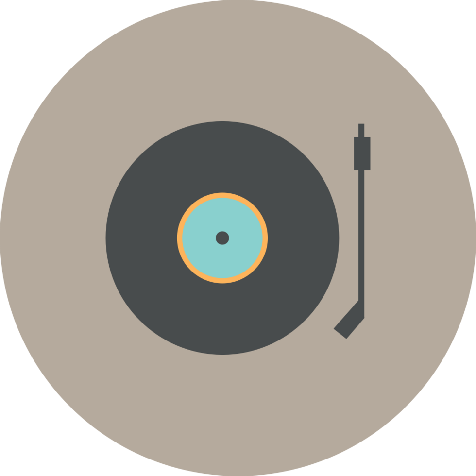 musik cirkel ikon vinyl skiva vektor