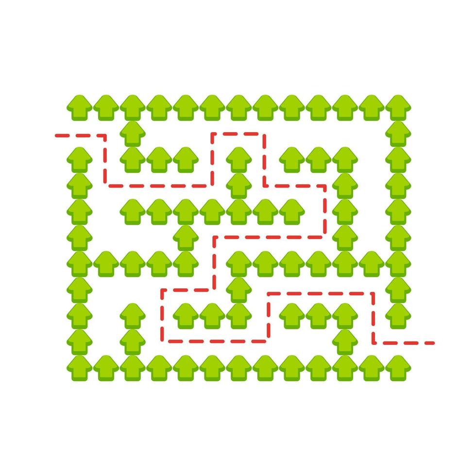 abstakt labyrint. spel för barn. pussel för barn. labyrint gåta. hitta rätt väg. färg vektor illustration.