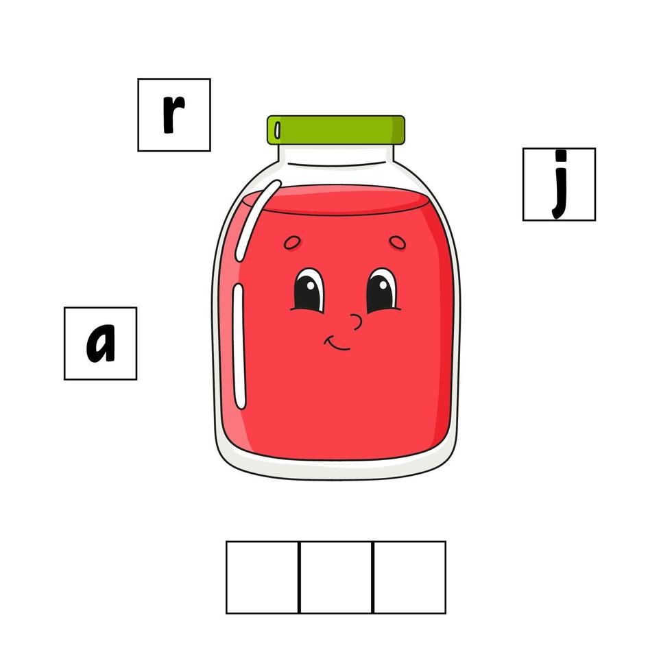 Wörter Rätsel. Arbeitsblatt zur Bildungsentwicklung. Lernspiel für Kinder. Aktivitätsseite. Puzzle für Kinder. Rätsel für die Vorschule. einfache flache isolierte Vektorgrafik im niedlichen Cartoon-Stil. vektor