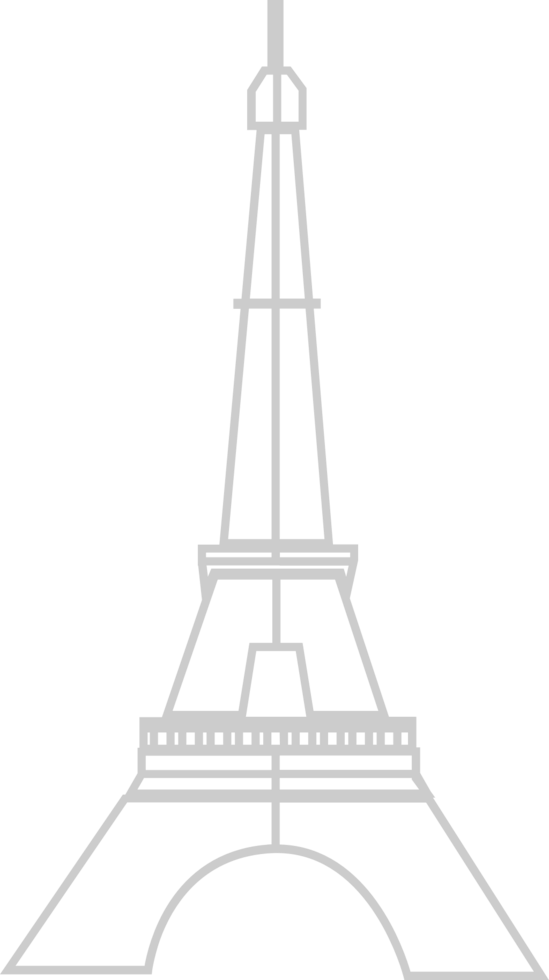paris eiffel torn enkel ikon översikt vektor