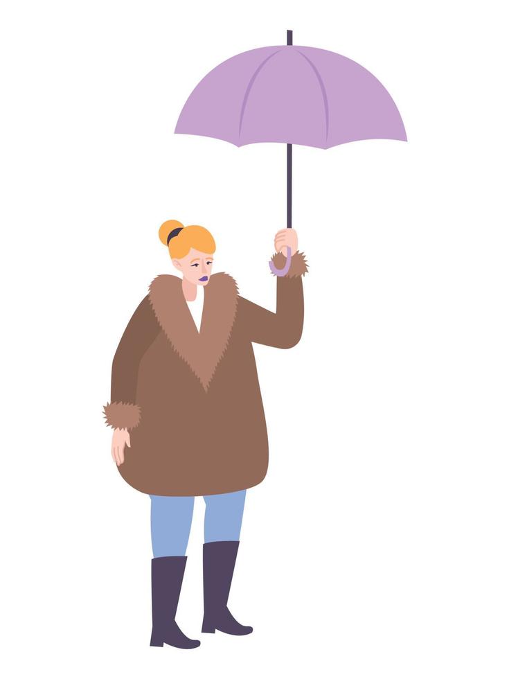 Regenschirm Pelzmantel Zusammensetzung vektor