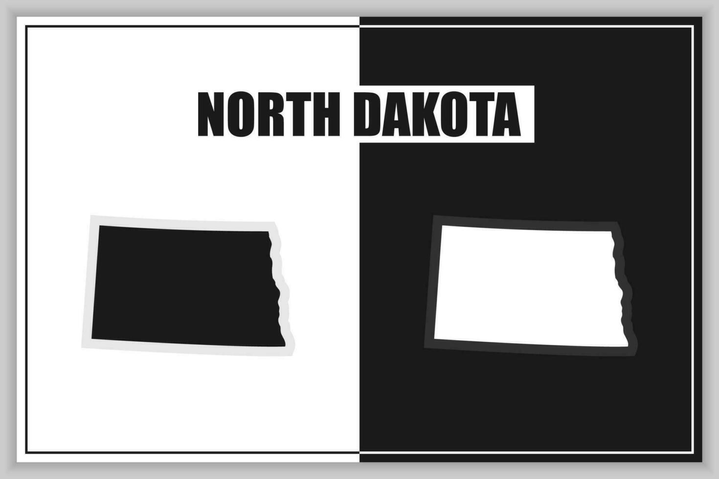 eben Stil Karte von Zustand von Norden Dakota, USA. Norden Dakota Umriss. Vektor Illustration