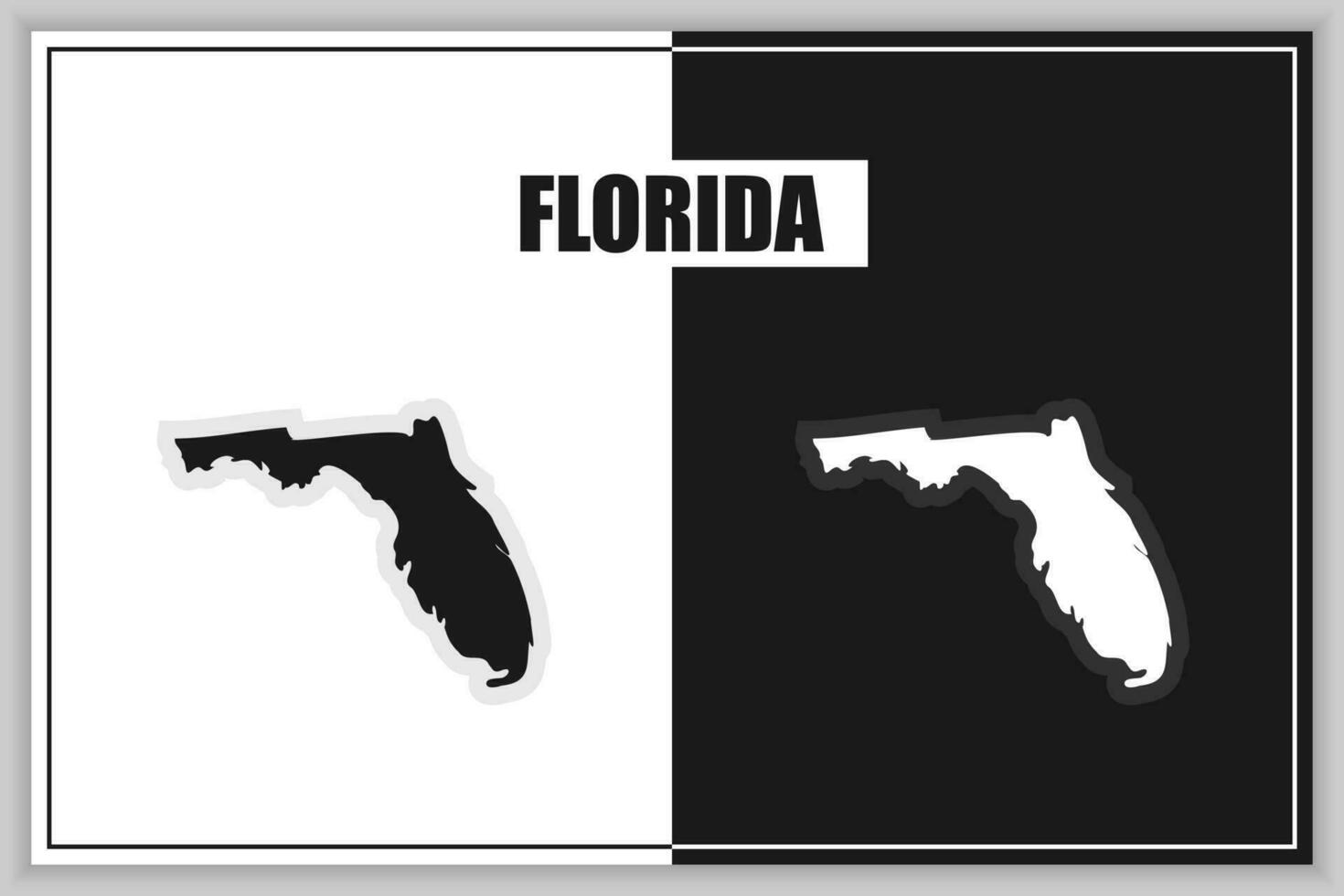 eben Stil Karte von Zustand von Florida, USA. Florida Umriss. Vektor Illustration