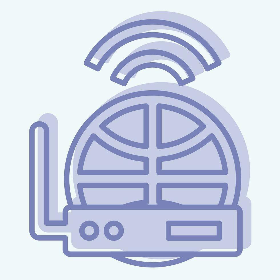 ikon internet mottagare. relaterad till satellit symbol. två tona stil. enkel design redigerbar. enkel illustration vektor