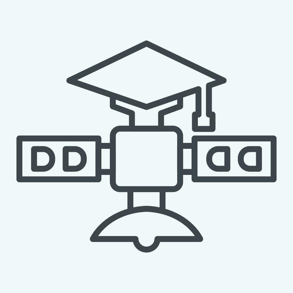 ikon vetenskaplig satellit. relaterad till satellit symbol. linje stil. enkel design redigerbar. enkel illustration vektor