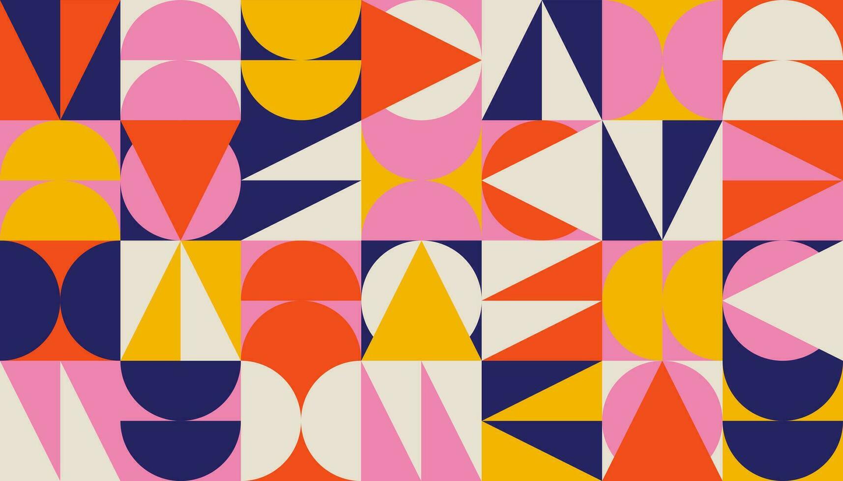 färgrik abstrakt geometrisk rutnät mönster. enkel geometrisk former och bauhaus siffror mönster. minimalistisk vektor design