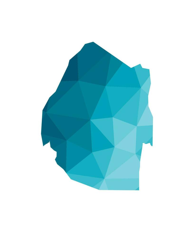 Vektor isoliert Illustration Symbol mit vereinfacht Blau Silhouette von Eswatini, Swasiland Karte. polygonal geometrisch Stil, dreieckig Formen. Weiß Hintergrund.