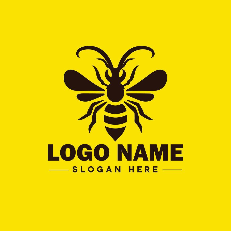 bi logotyp insekt honung bi modern minimalistisk företag logotyp ikon redigerbar vektor