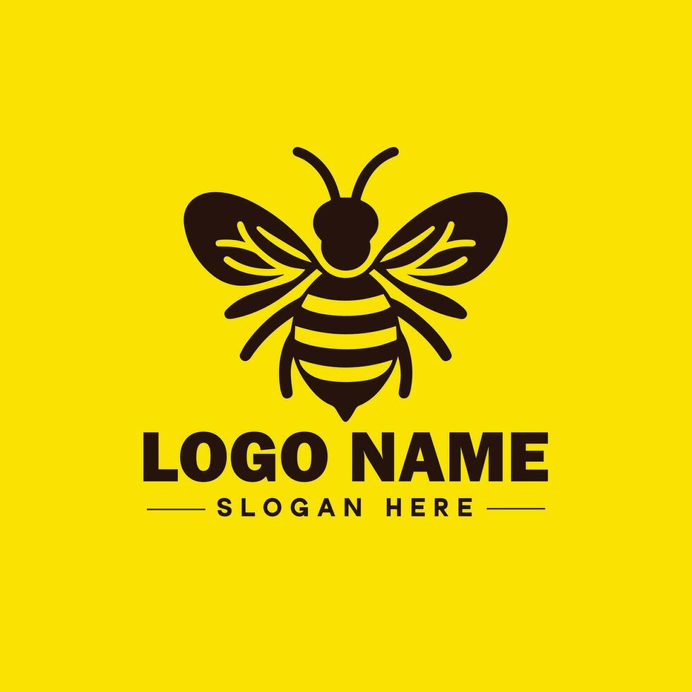 bi logotyp insekt honung bi modern minimalistisk företag logotyp ikon redigerbar vektor