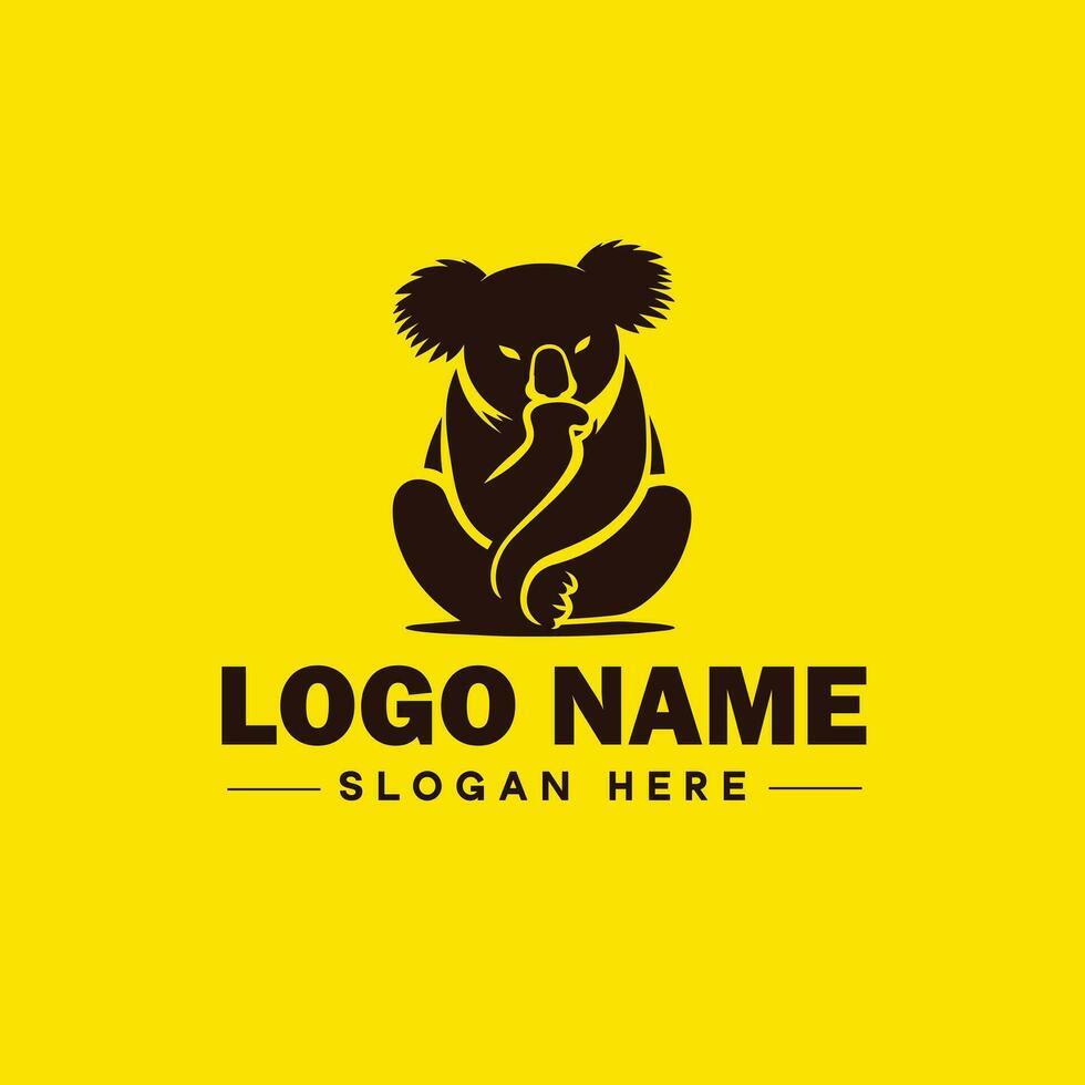 koala logotyp ikon koala djur- modern minimalistisk företag logotyp redigerbar vektor