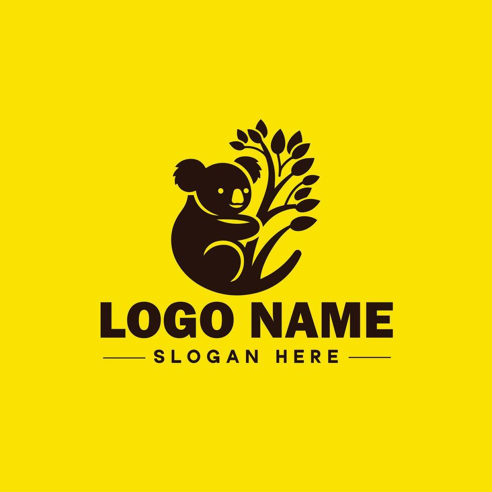 koala logotyp ikon koala djur- modern minimalistisk företag logotyp redigerbar vektor
