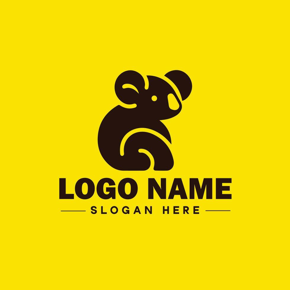 koala logotyp ikon koala djur- modern minimalistisk företag logotyp redigerbar vektor