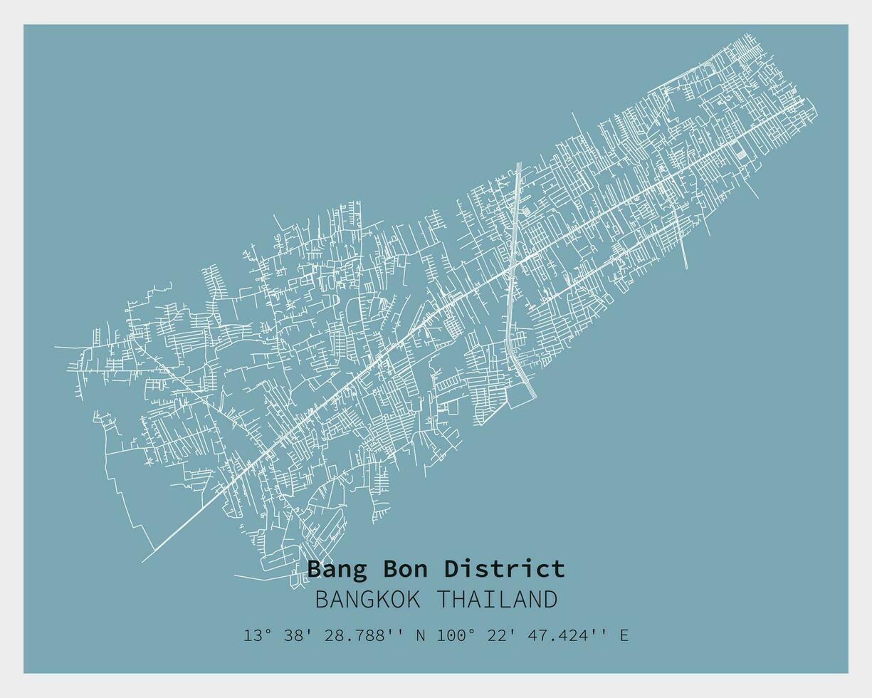 Straße Karte von Knall bon Kreis Bangkok, Thailand vektor