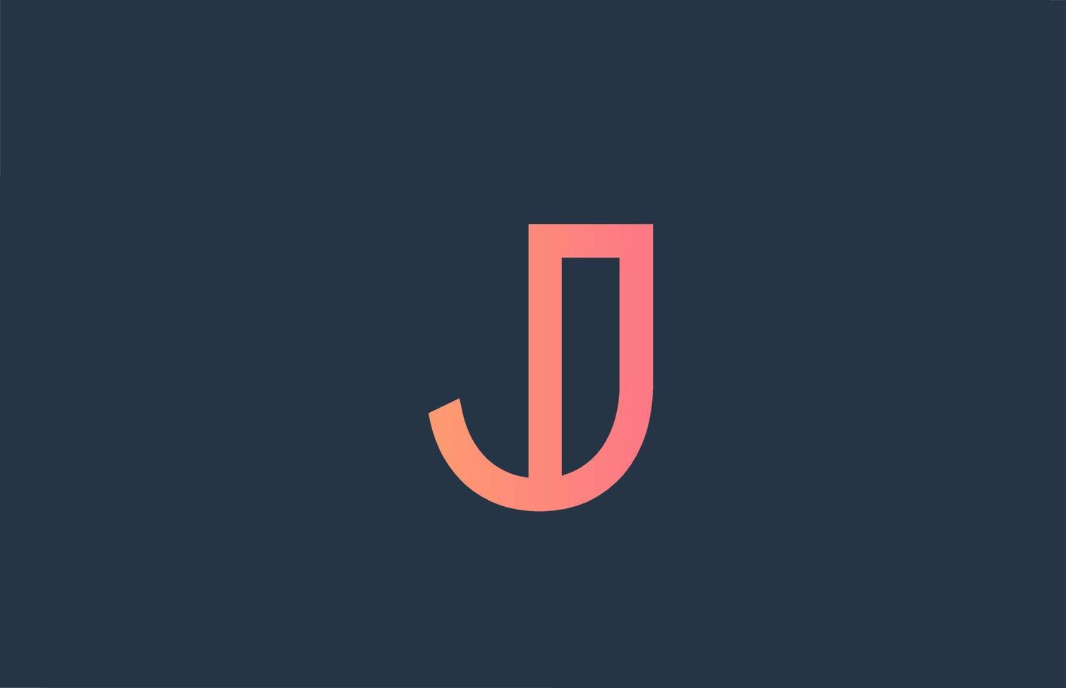 rosa alfabetet brev logotyp j ikon för företag och företag. enkel linje design för företagsidentitet vektor