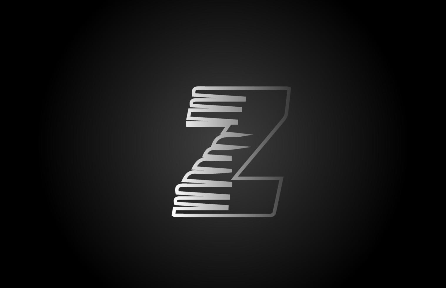 z weiße Linie Alphabet Buchstaben Logo Symbol. einfaches Liniendesign für Business und Unternehmen vektor