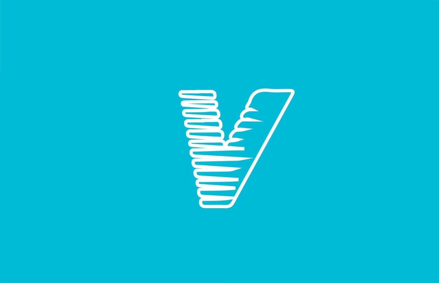 Linie Draht v Alphabet Buchstaben Logo Symbol. weiß-blaue Farbe für Firmen- und Geschäftsdesign vektor