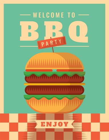 Retro BBQ-Plakat vektor