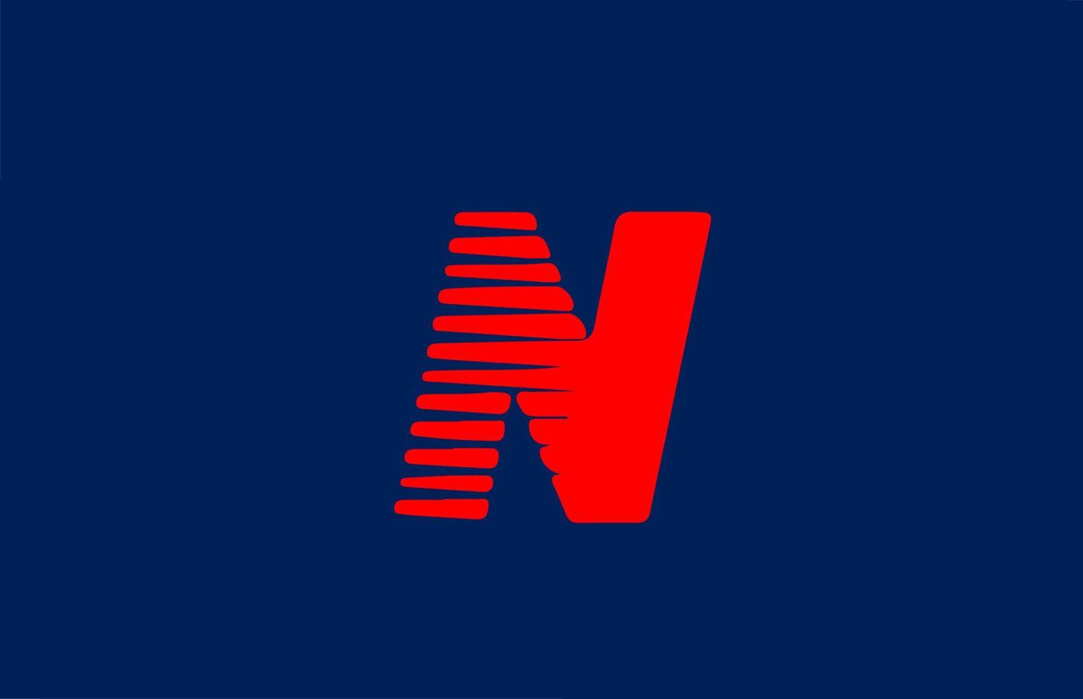 n blau rotes Alphabet Buchstaben-Logo-Symbol. Liniendesign für Business und Unternehmen vektor