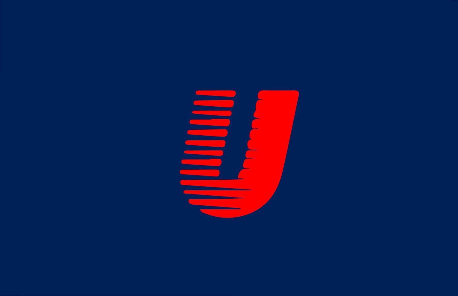 u blau rotes Alphabet Buchstaben Logo Symbol. Liniendesign für Business und Unternehmen vektor