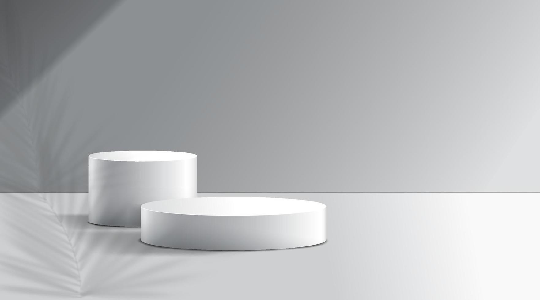 vit podium med minimal vit bakgrund för produktpresentationsmall. vektor
