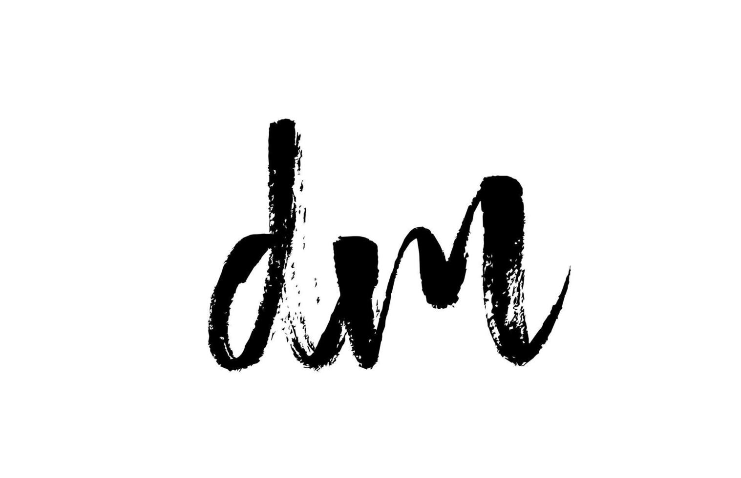 dm dm Alphabet Buchstaben Logo Symbol Kombination. Grunge handgeschriebenes Vintage-Design. schwarz-weiße Farbe für Unternehmen und Unternehmen vektor