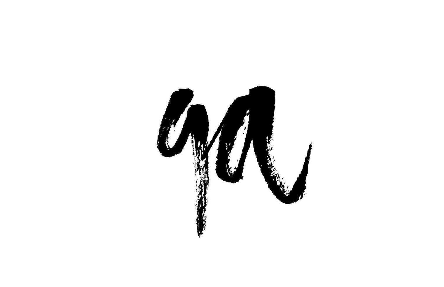 qa qa alfabetet bokstav logotyp ikonkombination. grunge handskriven vintage design. svart vit färg för företag och företag vektor