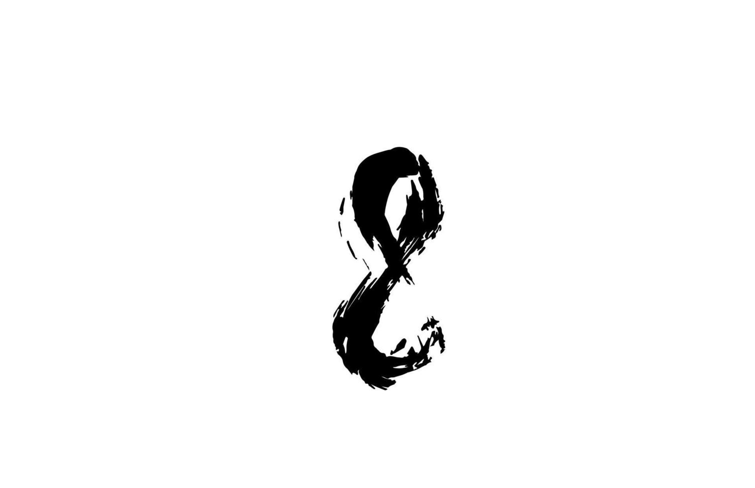 8-Grunge-Nummer-Logo-Icon-Design. handgeschriebenes Vintage-Konzept. schwarze Farbe für Geschäft und Unternehmen vektor