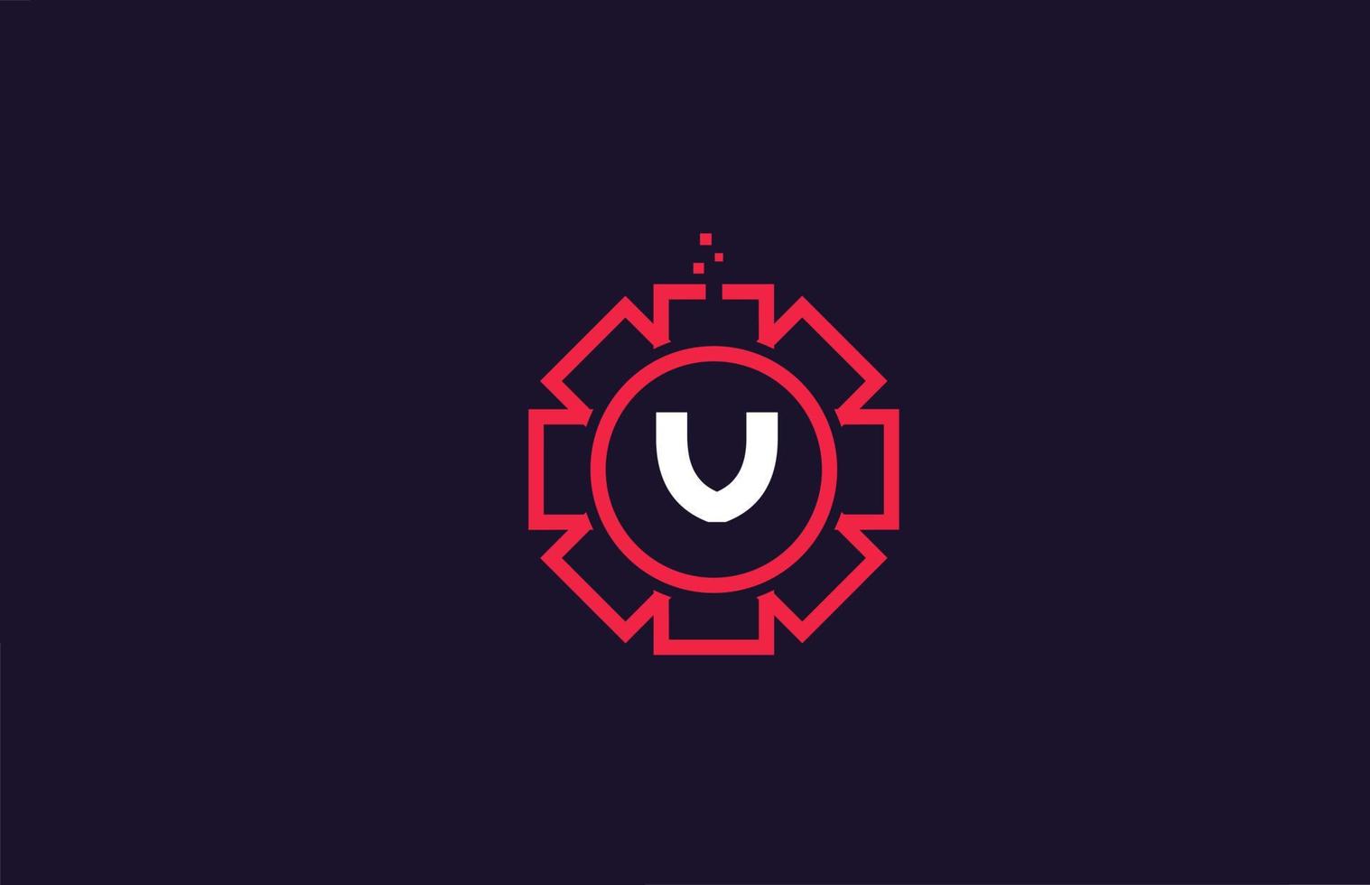 geometrische Blume v Alphabet Buchstaben Logo Symbol in roter Farbe. kreatives abstraktes Design für Unternehmen und Unternehmen vektor