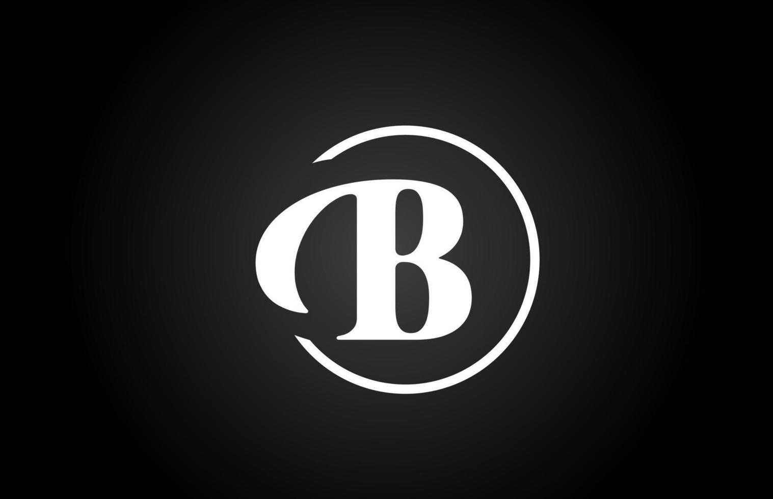 b Alphabet Buchstaben-Logo-Symbol in Schwarz-Weiß-Farbe. einfaches und kreatives Kreisdesign für Unternehmen und Unternehmen vektor