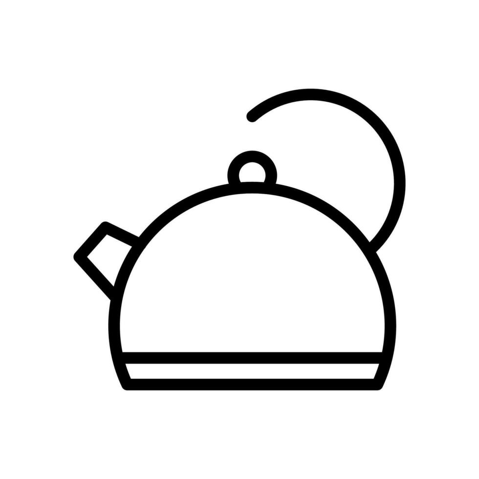 vektor svart linje ikon kök vattenkokare isolerat på vit bakgrund