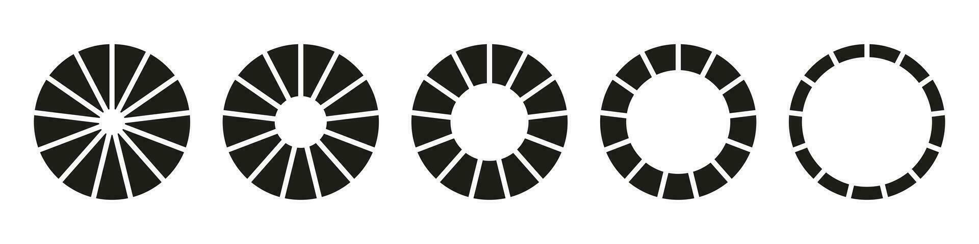 hjul dividerat, tretton sektioner. paj, pizza Diagram enkel ikon. uppsättning av diagram infografik. cirkel sektion Graf. munk diagram, paj segmenterad på 13 likvärdig delar. geometrisk element. vektor illustration.