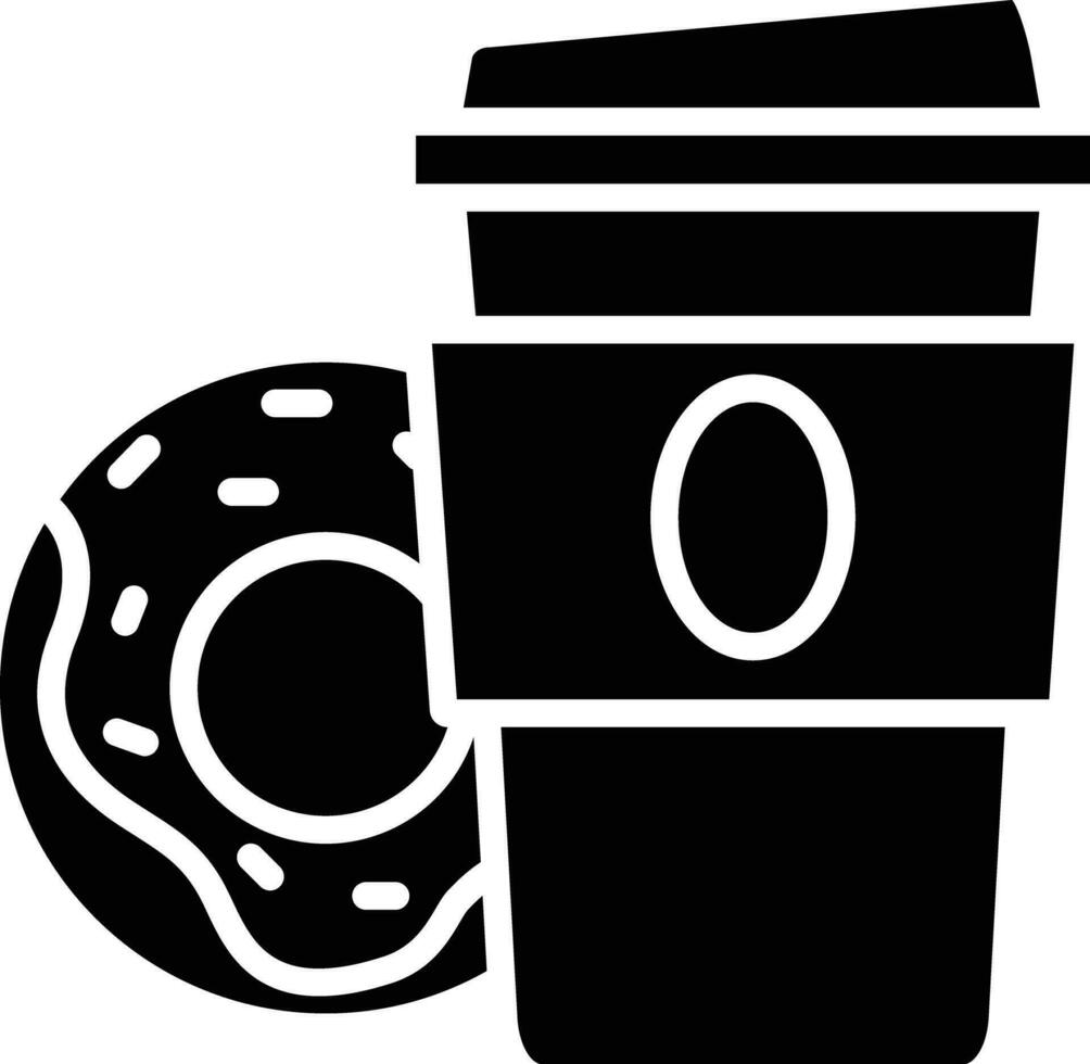 Kaffee Getränke solide und Glyphe Vektor Illustration