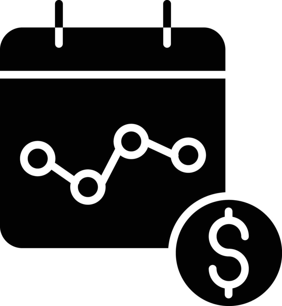 Marketing Diagramm solide und Glyphe Vektor Illustration