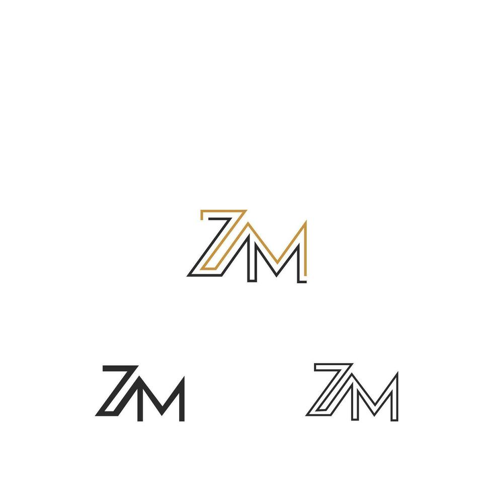 alfabet initialer logotyp zm, mz, z och m vektor