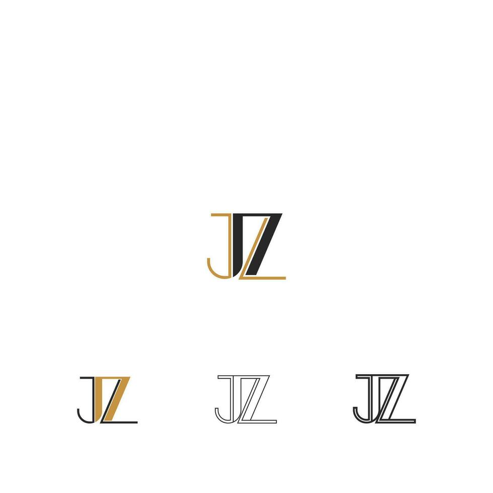 alfabet brev initialer monogram logotyp zj, jz, z och j vektor