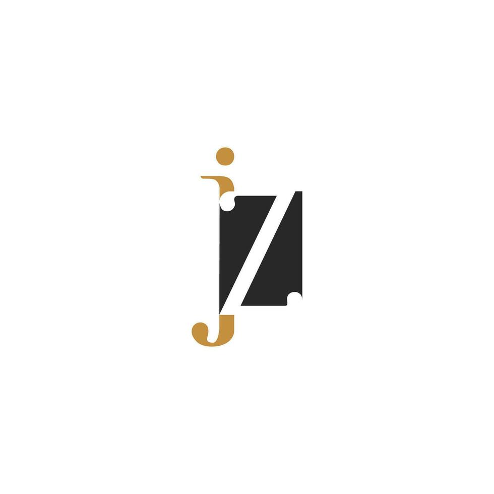 alfabet brev initialer monogram logotyp zj, jz, z och j vektor