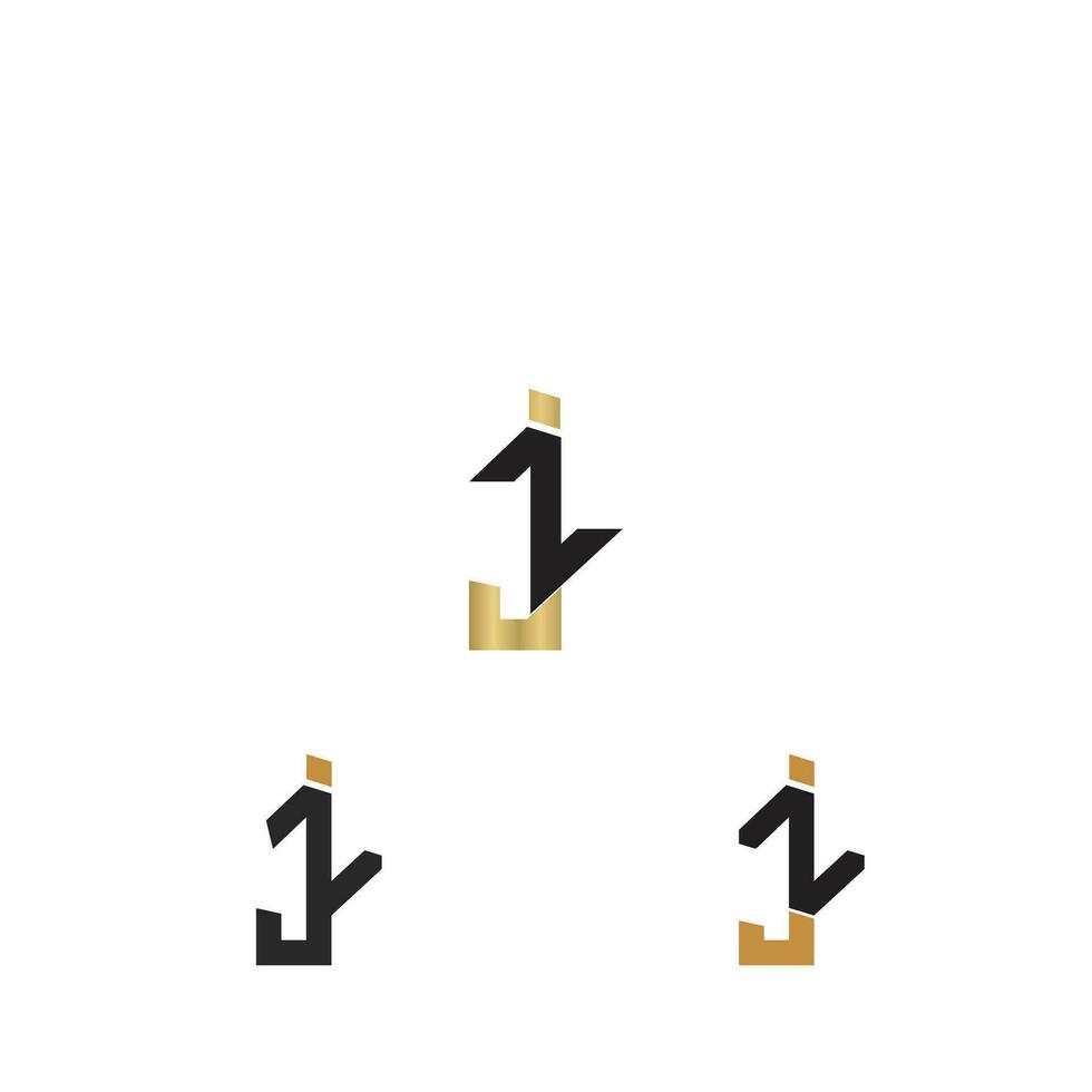 alfabet brev initialer monogram logotyp zj, jz, z och j vektor
