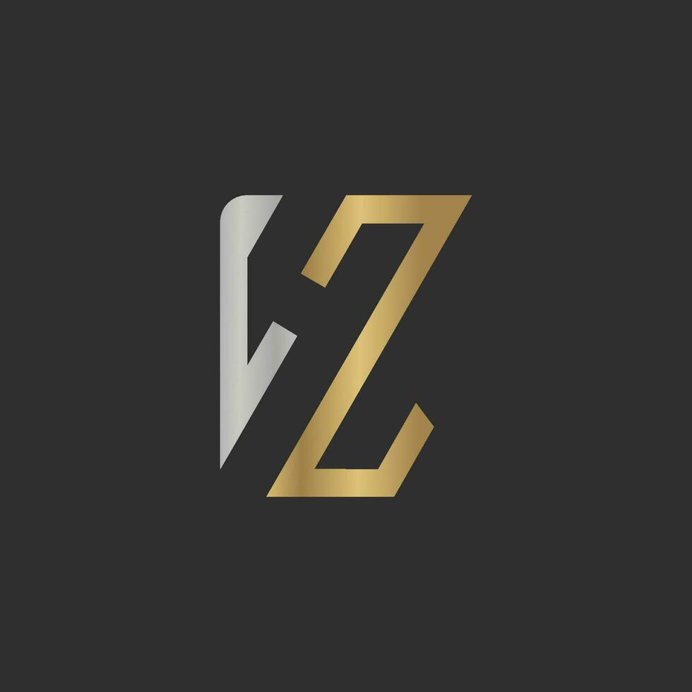 alfabet initialer logotyp hz, Z H, h och z vektor