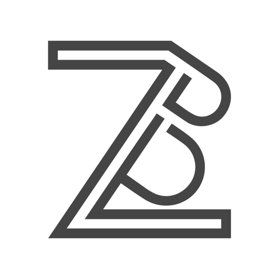 alfabet brev initialer monogram logotyp bz, zb, z och b vektor