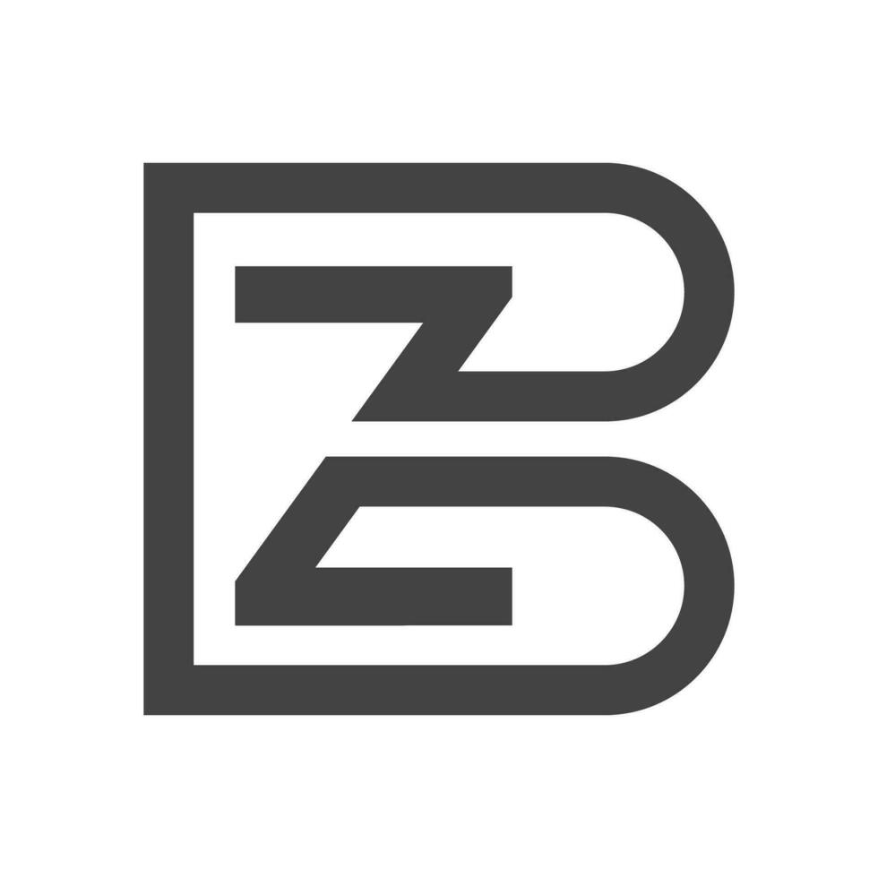 alfabet brev initialer monogram logotyp bz, zb, z och b vektor