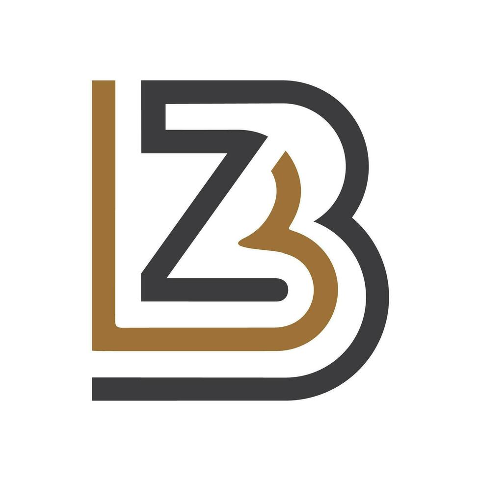 alfabet brev initialer monogram logotyp bz, zb, z och b vektor