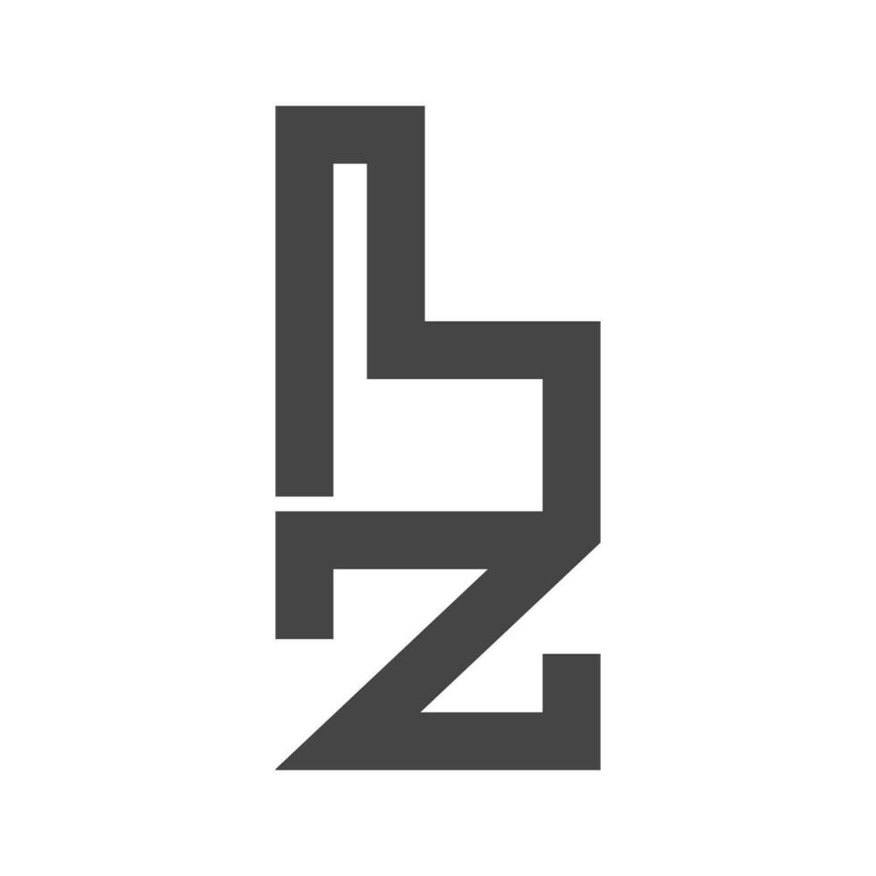 alfabet brev initialer monogram logotyp bz, zb, z och b vektor