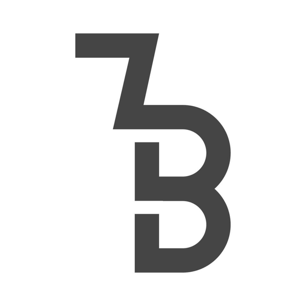 alfabet brev initialer monogram logotyp bz, zb, z och b vektor