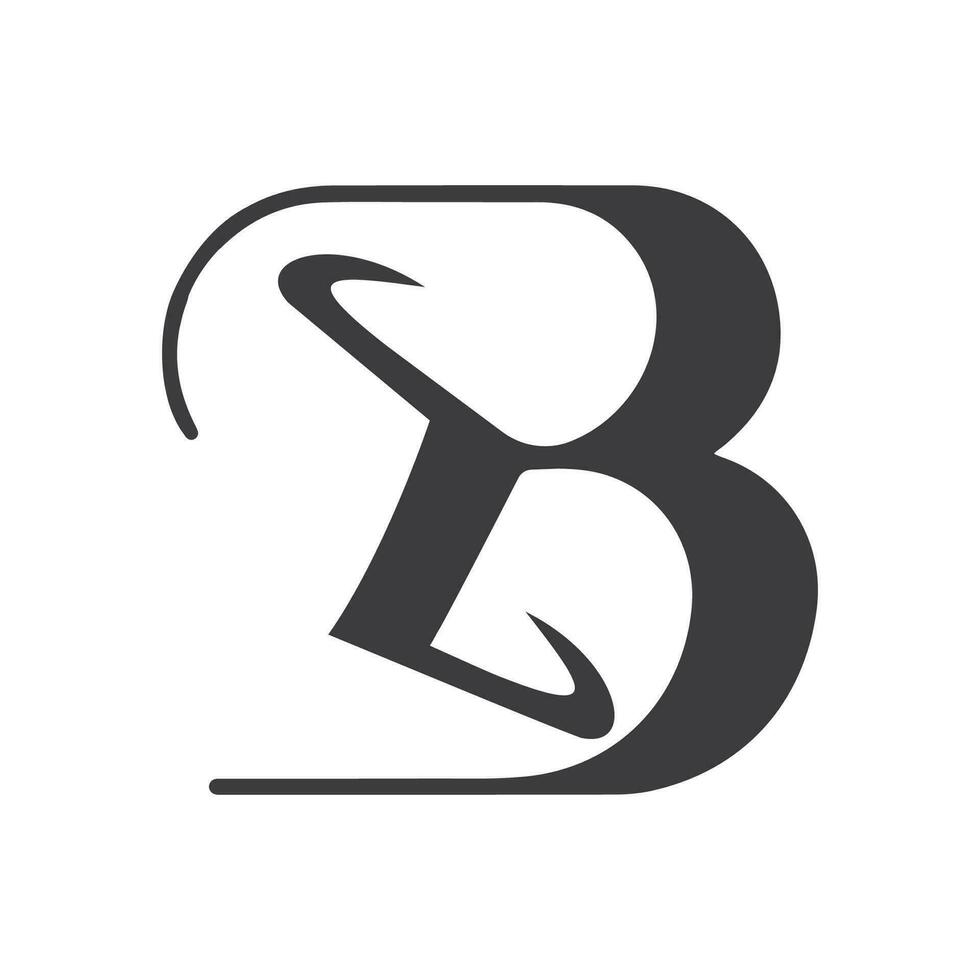 alfabet brev initialer monogram logotyp bz, zb, z och b vektor