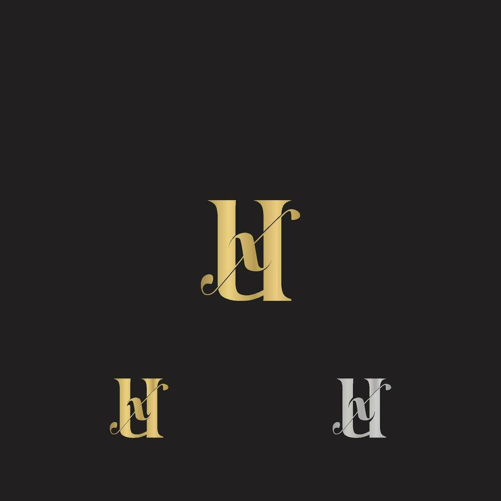 Alphabet Initialen Logo ux, xu, x und u vektor