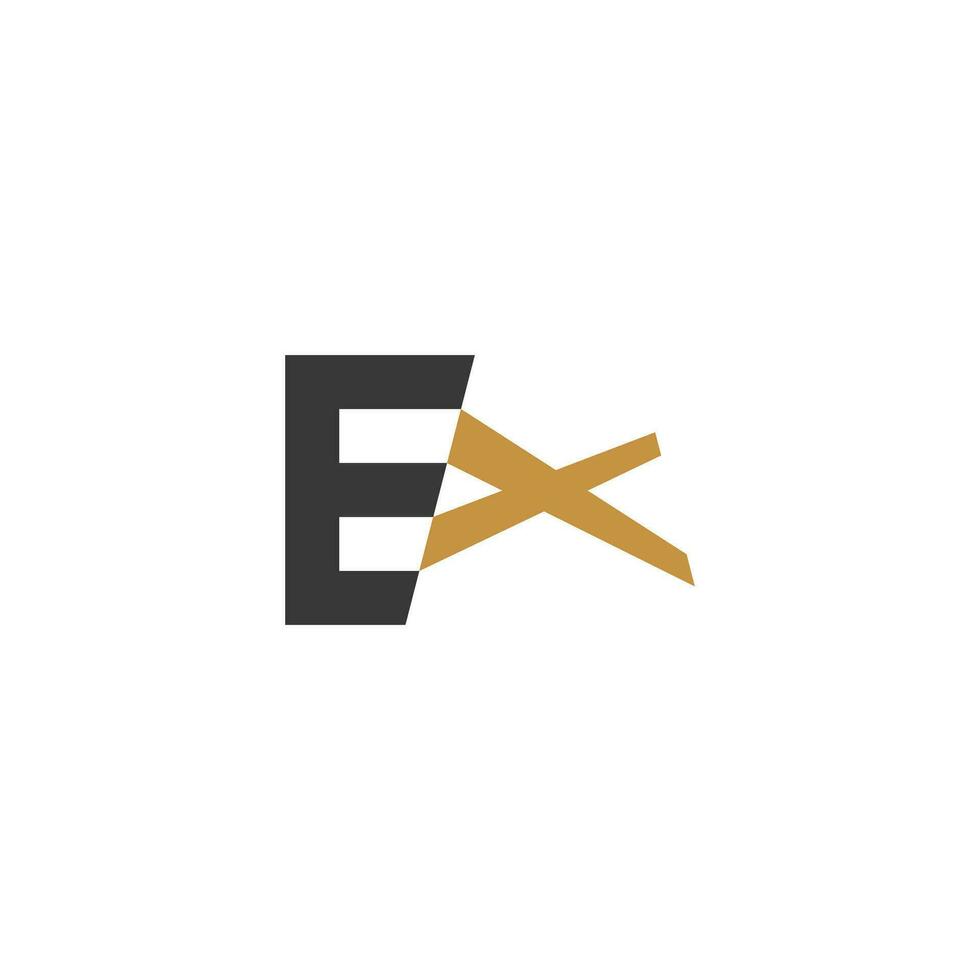 alfabet initialer logotyp xe, ex, e och x vektor