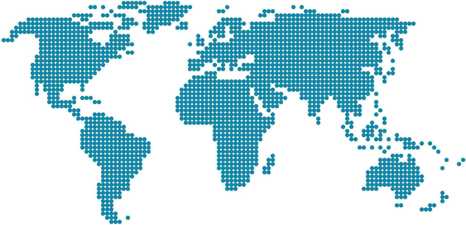 cirkel form värld Karta på vit bakgrund. vektor