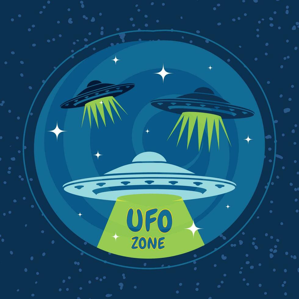 süß Karikatur Außerirdischer UFO Aufkleber Vektor