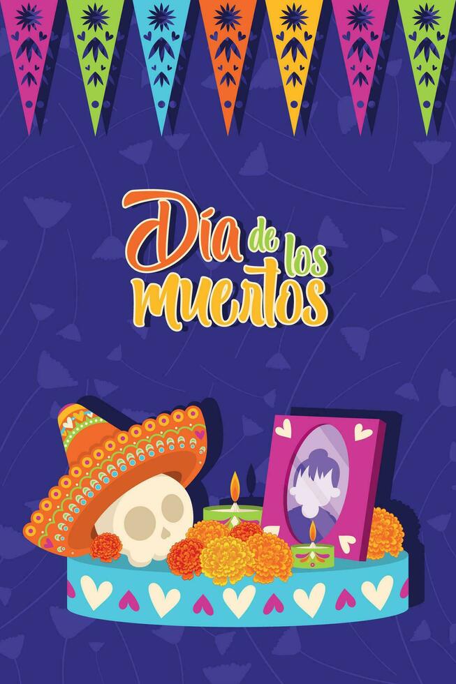 süß dia de los Muertos Poster Vektor